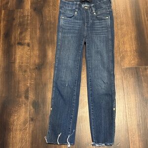 Liverpool Distressed Crop Blue Split Ankle Jeggings